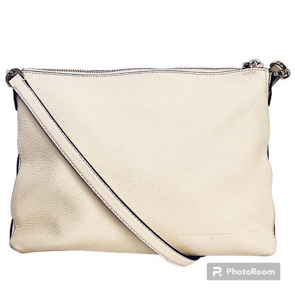 Kate Spade New York Medium Polly Leather Crossbody Bag White Parchment - Picture 2 of 11